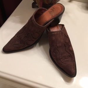 Tony Lama Leather Mule slide bootie Sz 7